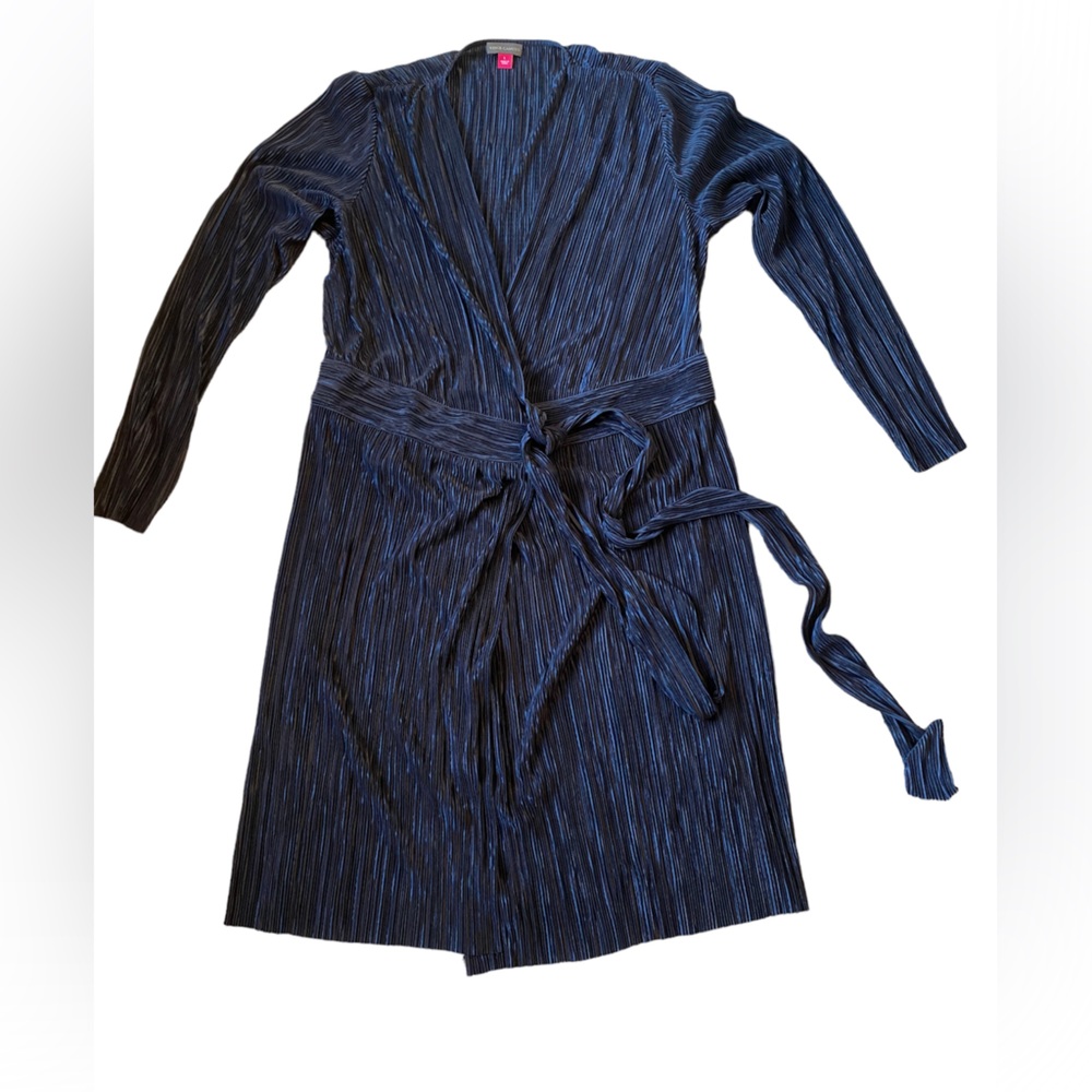 VINCE CAMUTO artistic muse fash crew navy wrap dress